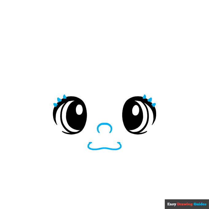 Cute Face step-by-step drawing tutorial: step 2