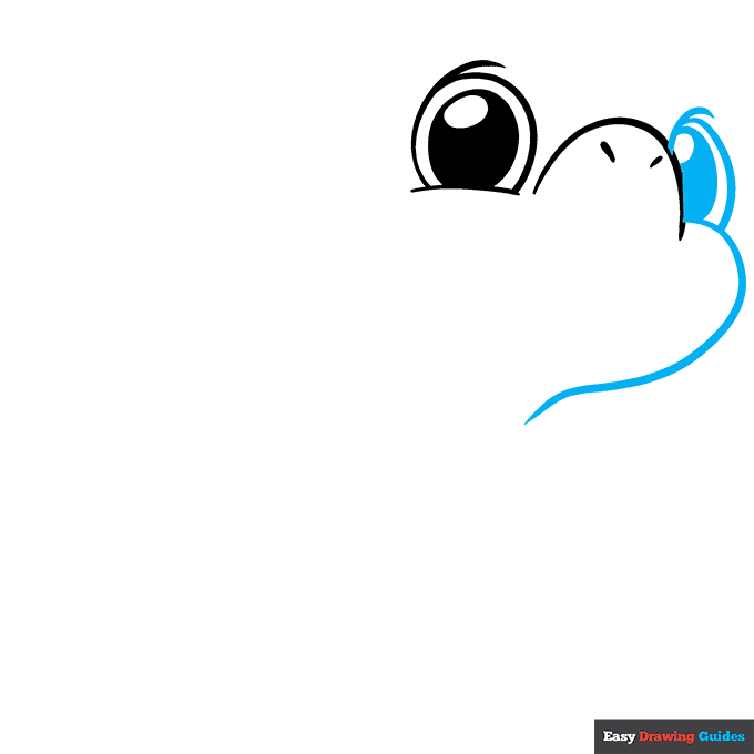 Cute Turtle step-by-step drawing tutorial: step 2