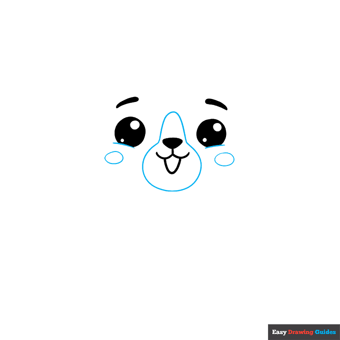 Cute Bear step-by-step drawing tutorial: step 3