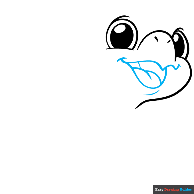 Cute Turtle step-by-step drawing tutorial: step 3