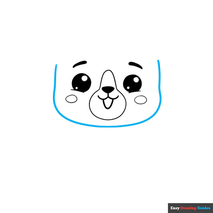 Cute Bear step-by-step drawing tutorial: step 4