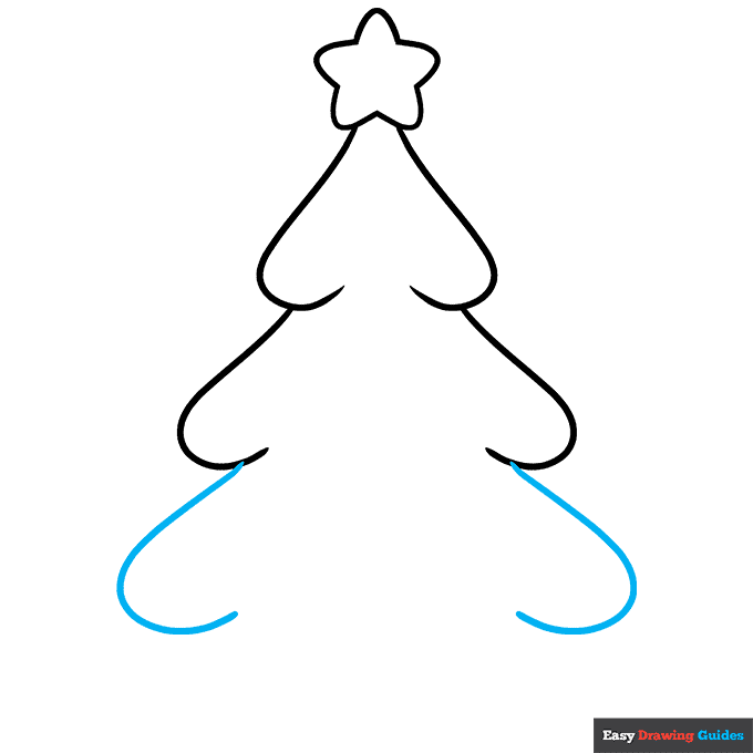Cute Christmas Tree step-by-step drawing tutorial: step 4