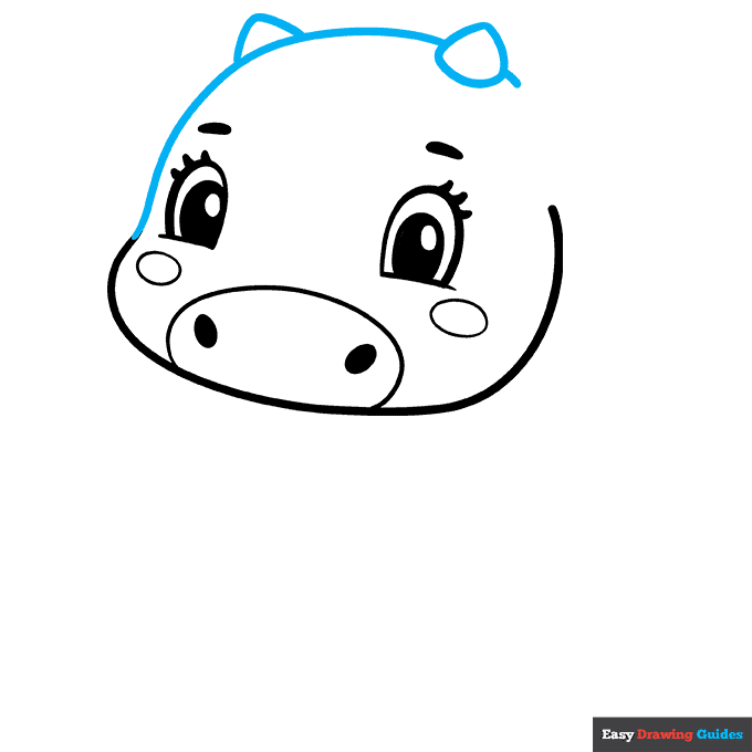 Cute Cow step-by-step drawing tutorial: step 4