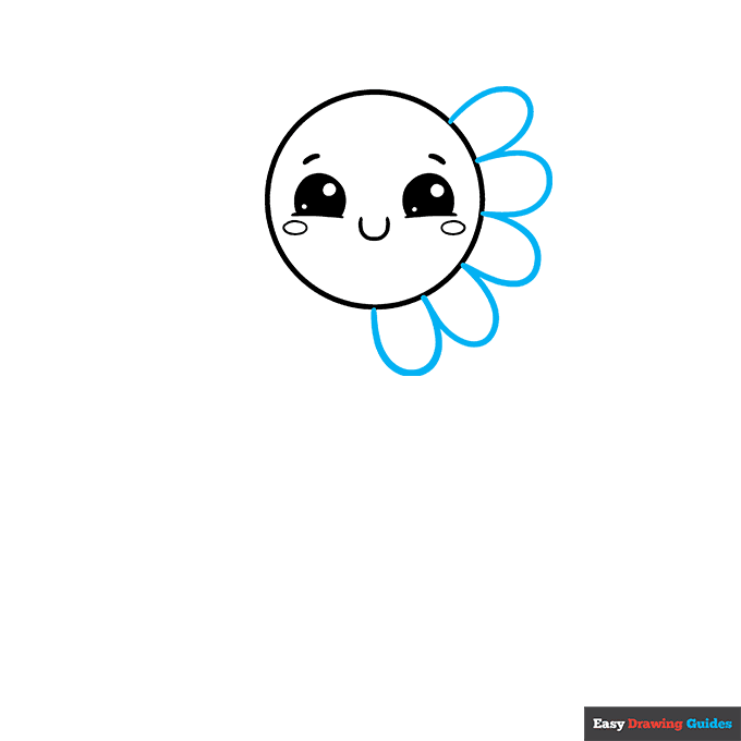 Cute Flower step-by-step drawing tutorial: step 4