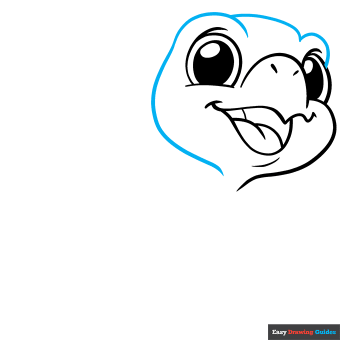 Cute Turtle step-by-step drawing tutorial: step 4