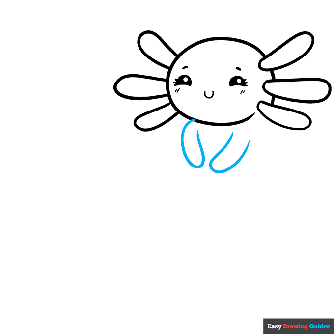 Cute Axolotl step-by-step drawing tutorial: step 5