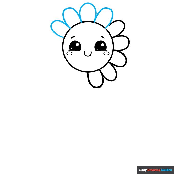 Cute Flower step-by-step drawing tutorial: step 5