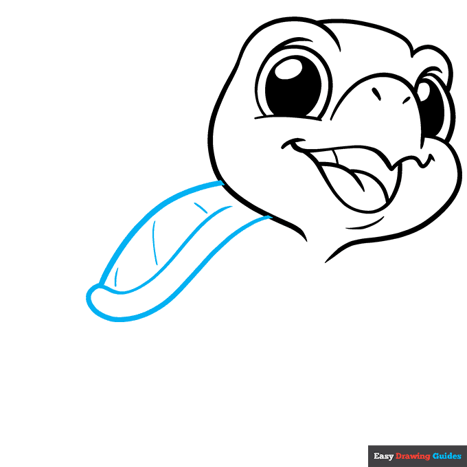 Cute Turtle step-by-step drawing tutorial: step 5