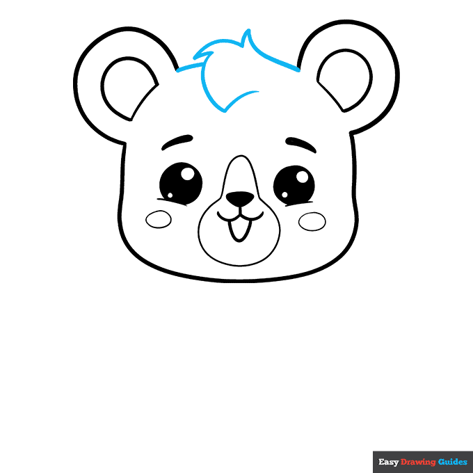 Cute Bear step-by-step drawing tutorial: step 6