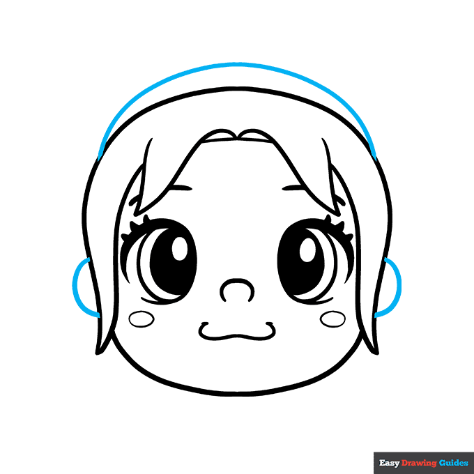 Cute Face step-by-step drawing tutorial: step 6