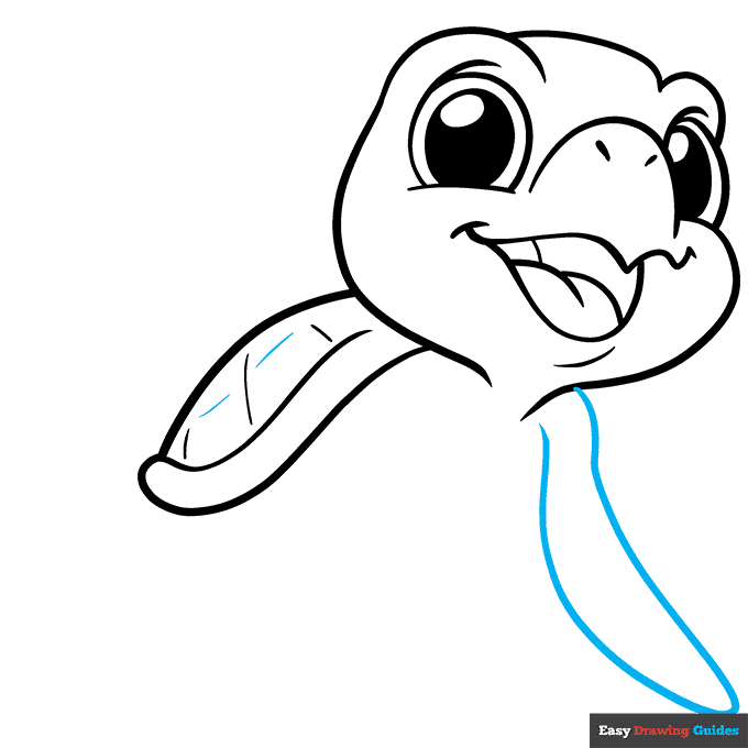 Cute Turtle step-by-step drawing tutorial: step 6