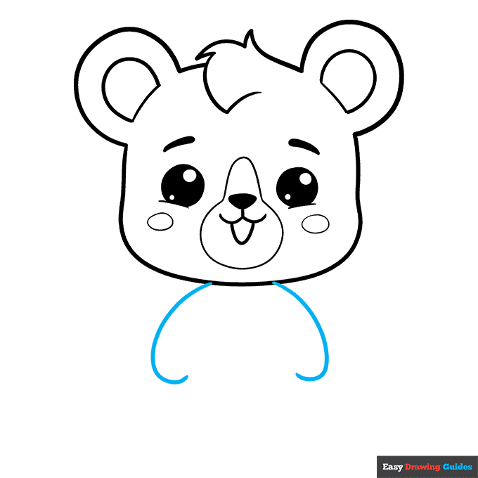 Cute Bear step-by-step drawing tutorial: step 7