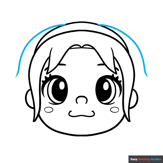 Cute Face step-by-step drawing tutorial: step 7