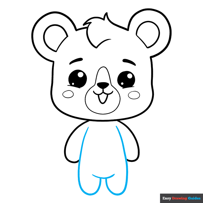 Cute Bear step-by-step drawing tutorial: step 8
