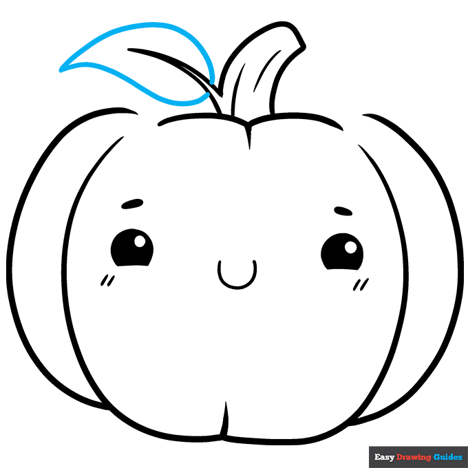 Cute Pumpkin step-by-step drawing tutorial: step 8