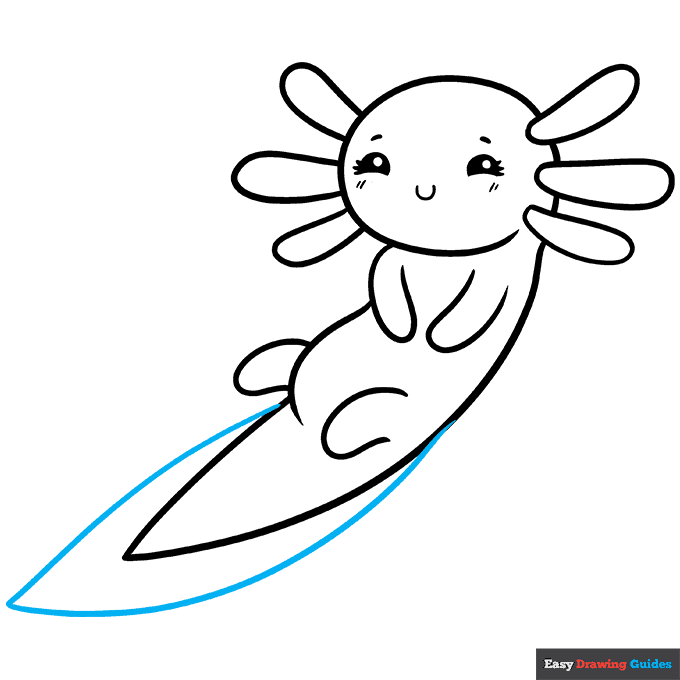 Cute Axolotl step-by-step drawing tutorial: step 9