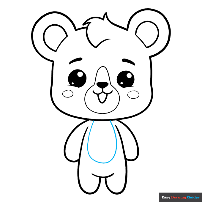 Cute Bear step-by-step drawing tutorial: step 9