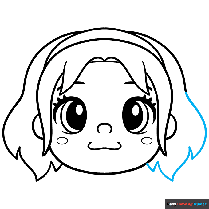 Cute Face step-by-step drawing tutorial: step 9