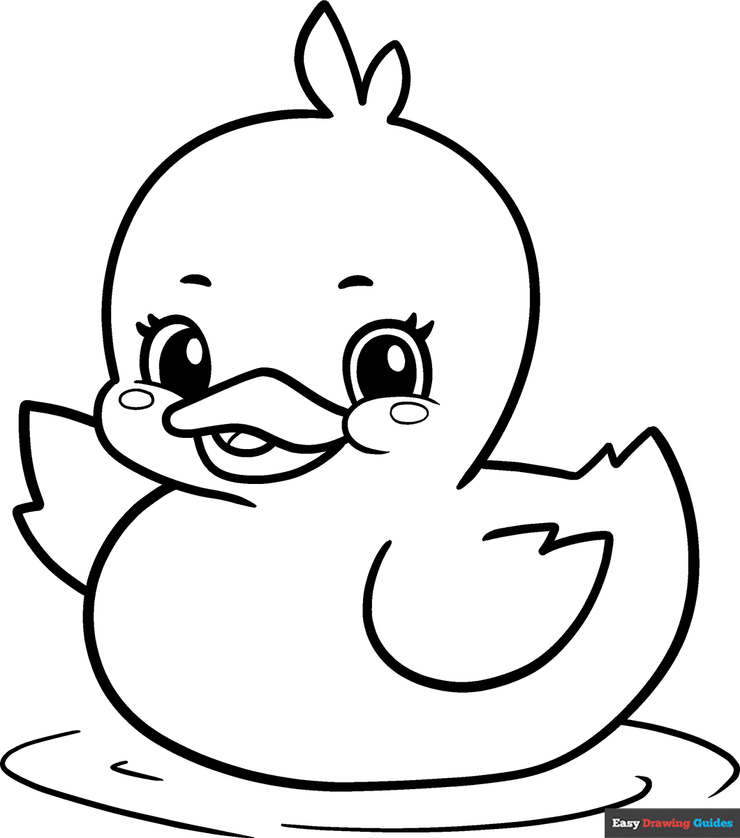 How to Draw a Cute Duck Coloring Image