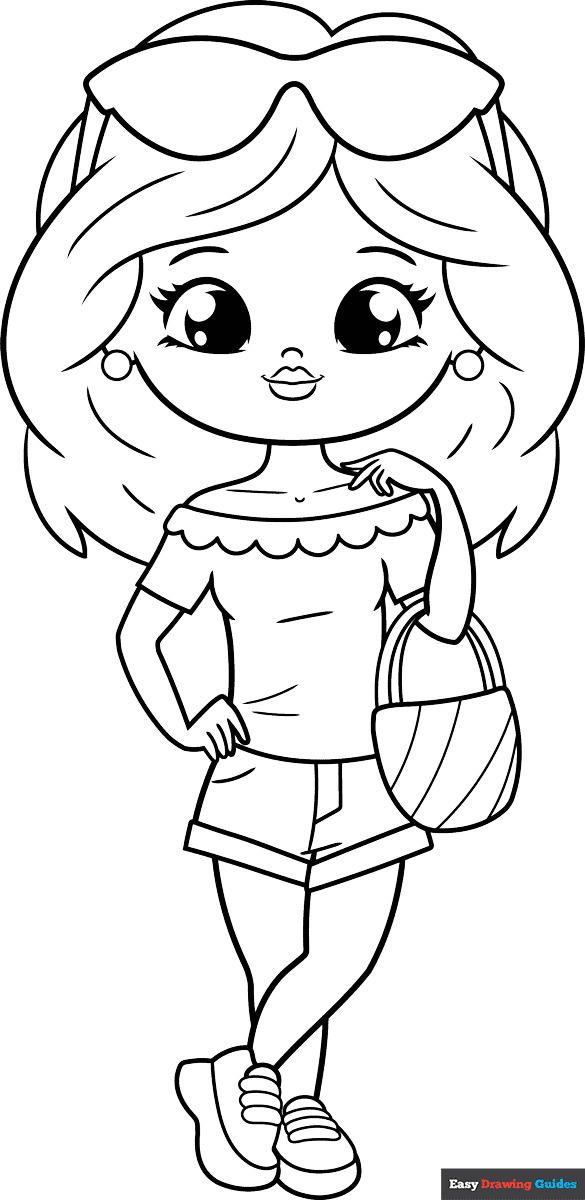 Free printable Cute Girl coloring page