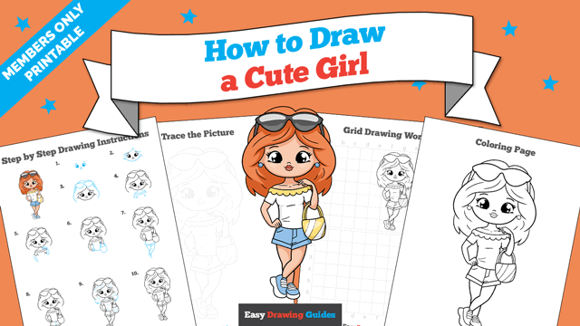 How to Draw a Cute Girl Printable Thumbnail