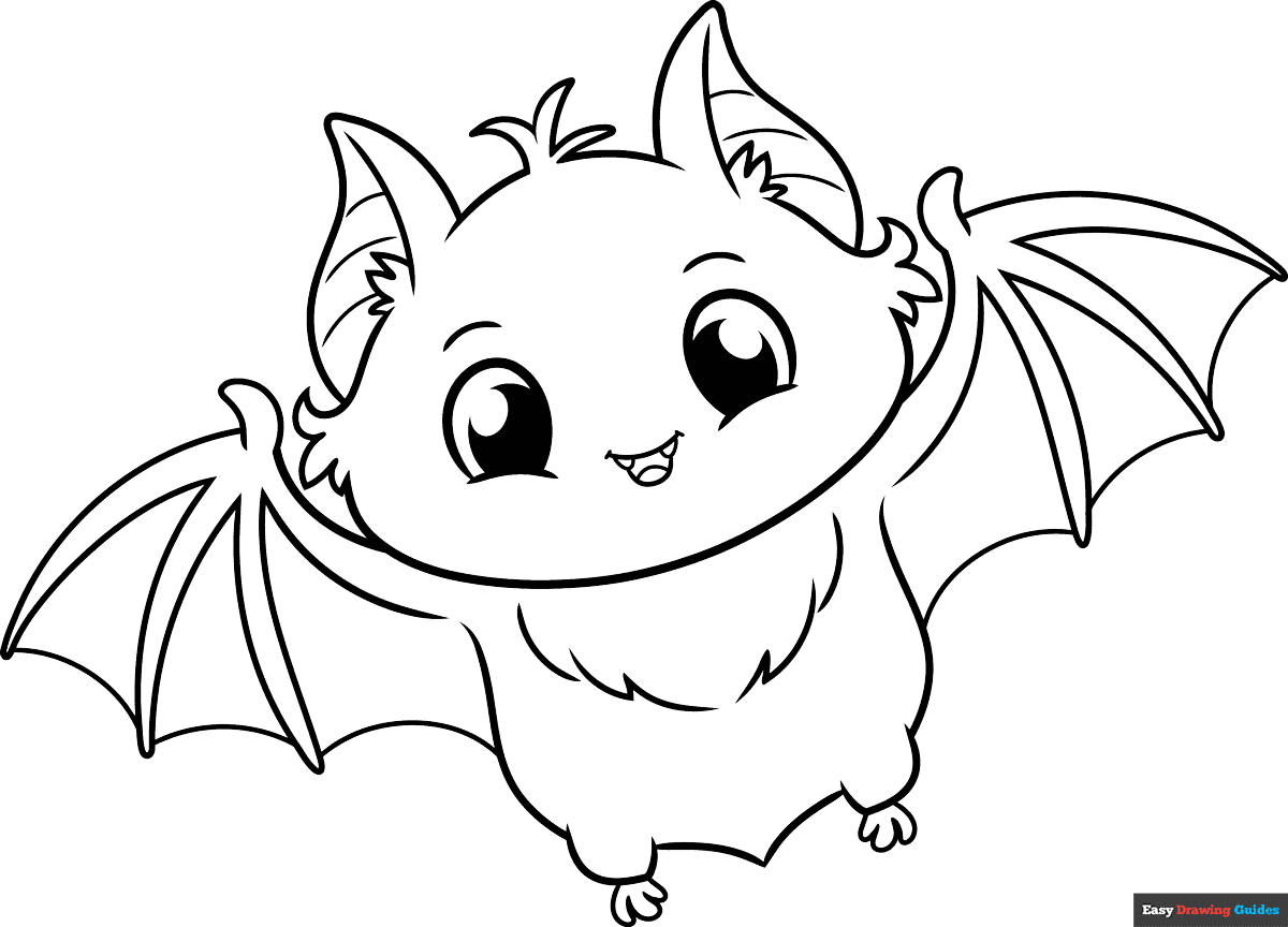 Free printable Cute Bat coloring page