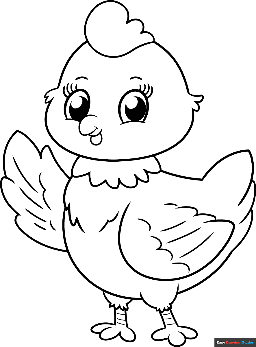 Free printable Cute Chicken coloring page