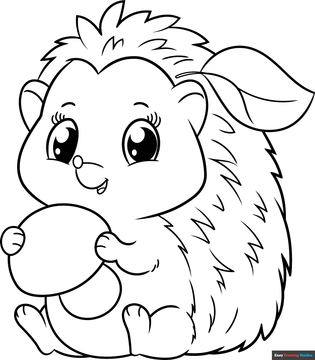 Free printable Cute Hedgehog coloring page