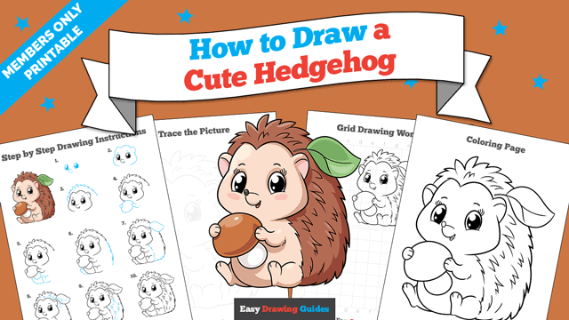 How to Draw a Cute Hedgehog Printable Thumbnail