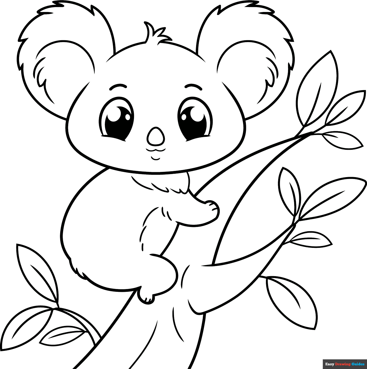 Free printable Cute Koala coloring page