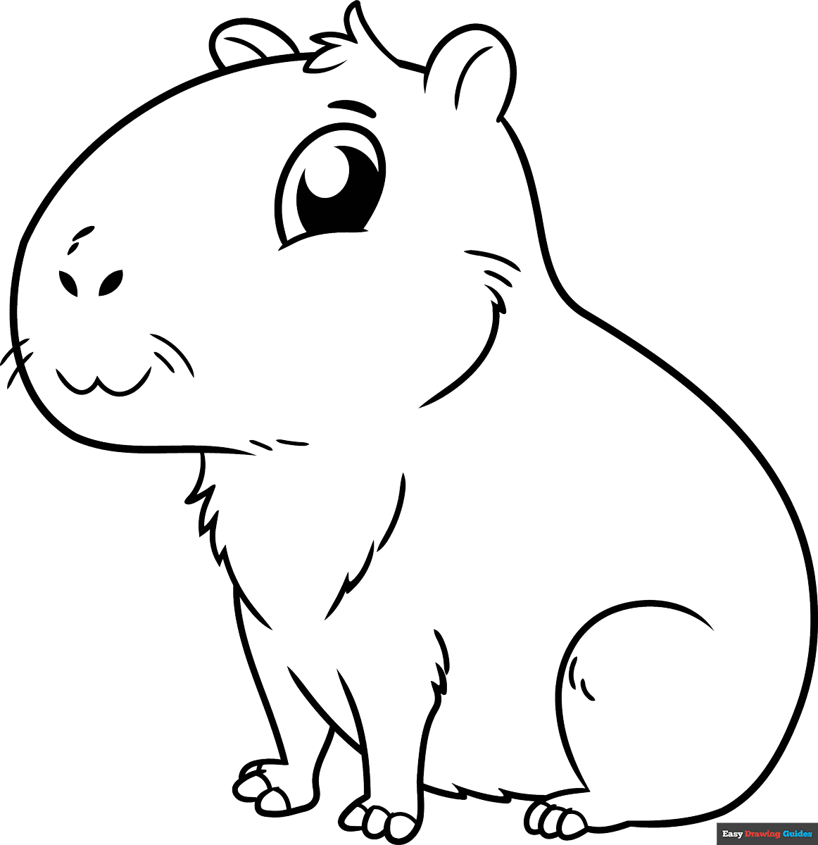 Free printable Cute Capybara coloring page