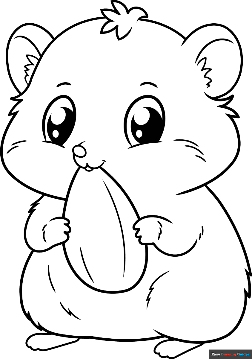 Free printable Cute Hamster coloring page