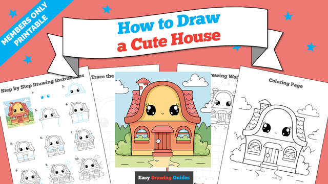 How to Draw a Cute House Printable Thumbnail