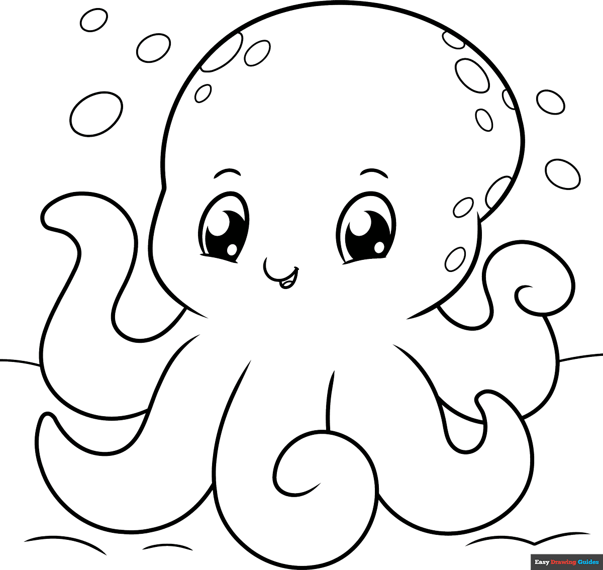 Free printable Cute Octopus coloring page