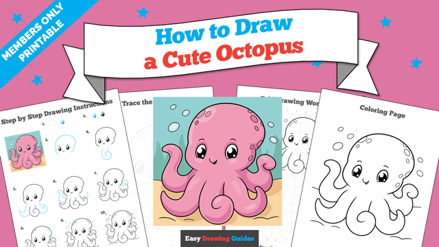 How to Draw a Cute Octopus Printable Thumbnail