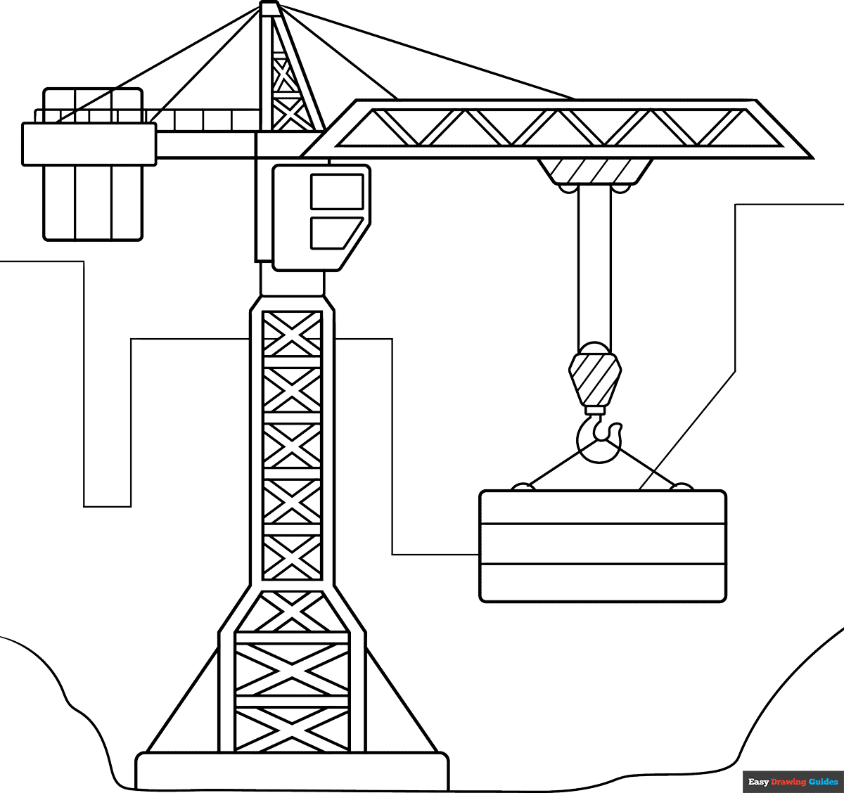Free printable tower Crane coloring page