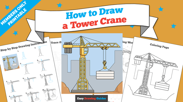 How to Draw a Tower Crane Printable Thumbnail