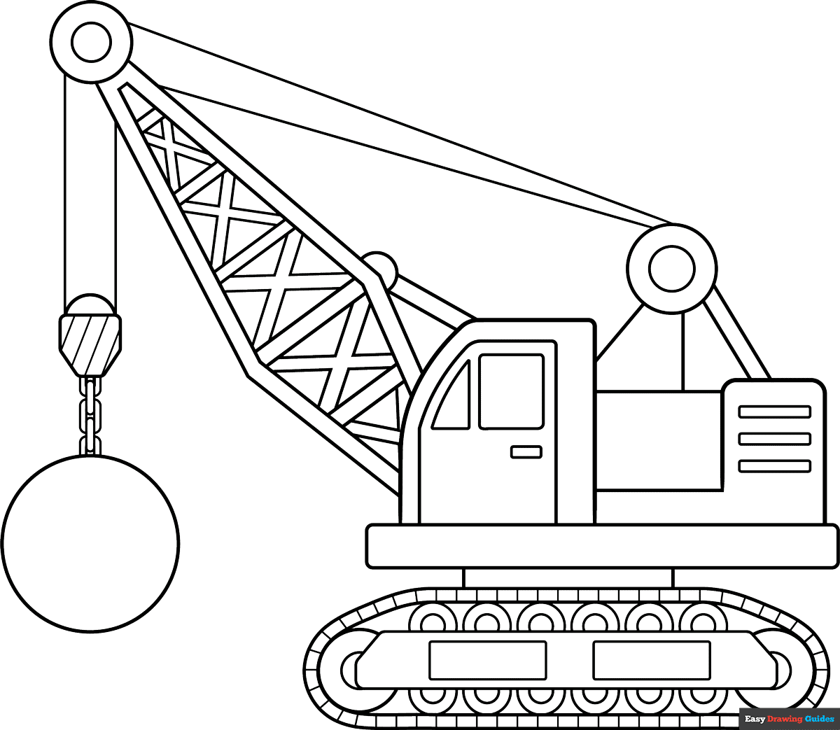 Free printable Wrecking Ball crane coloring page