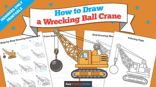 How to Draw a Wrecking Ball Crane Printable Thumbnail