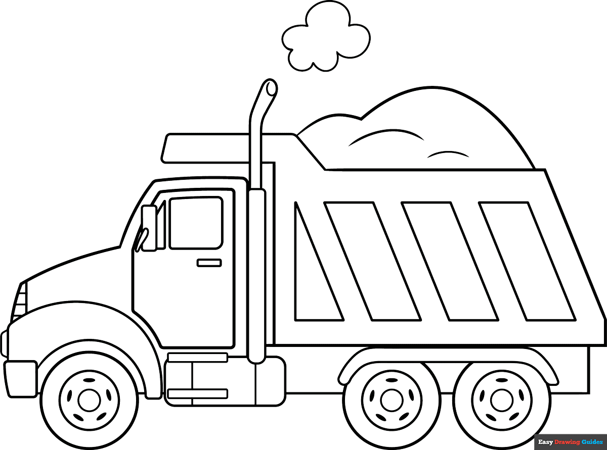 Free printable dump truck coloring page