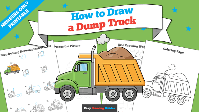 How to Draw a Dump Truck Printable Thumbnail