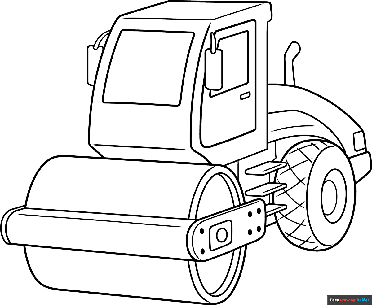 Free printable Road Roller coloring page