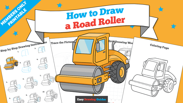 How to Draw a Road Roller Printable Thumbnail