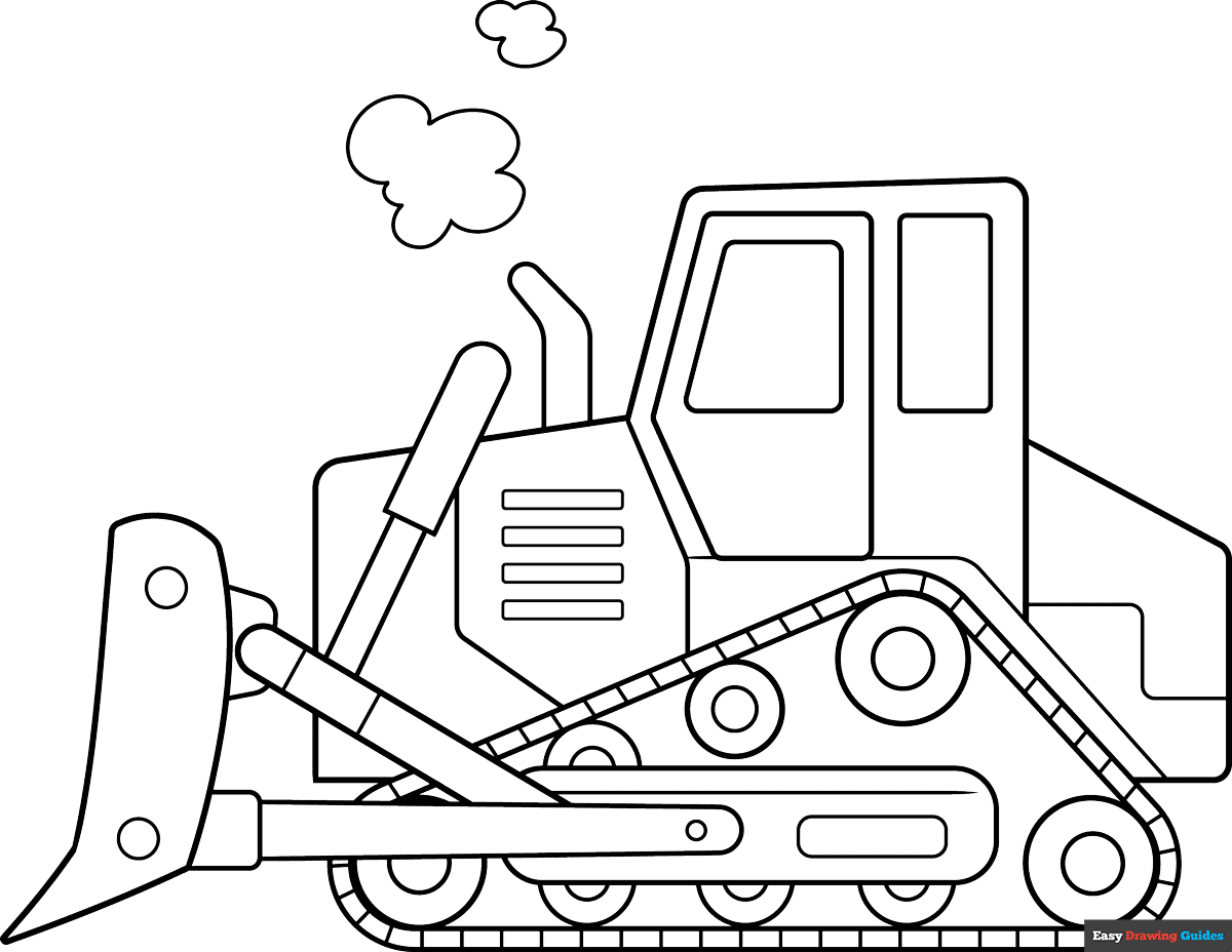 Free printable Bulldozer coloring page