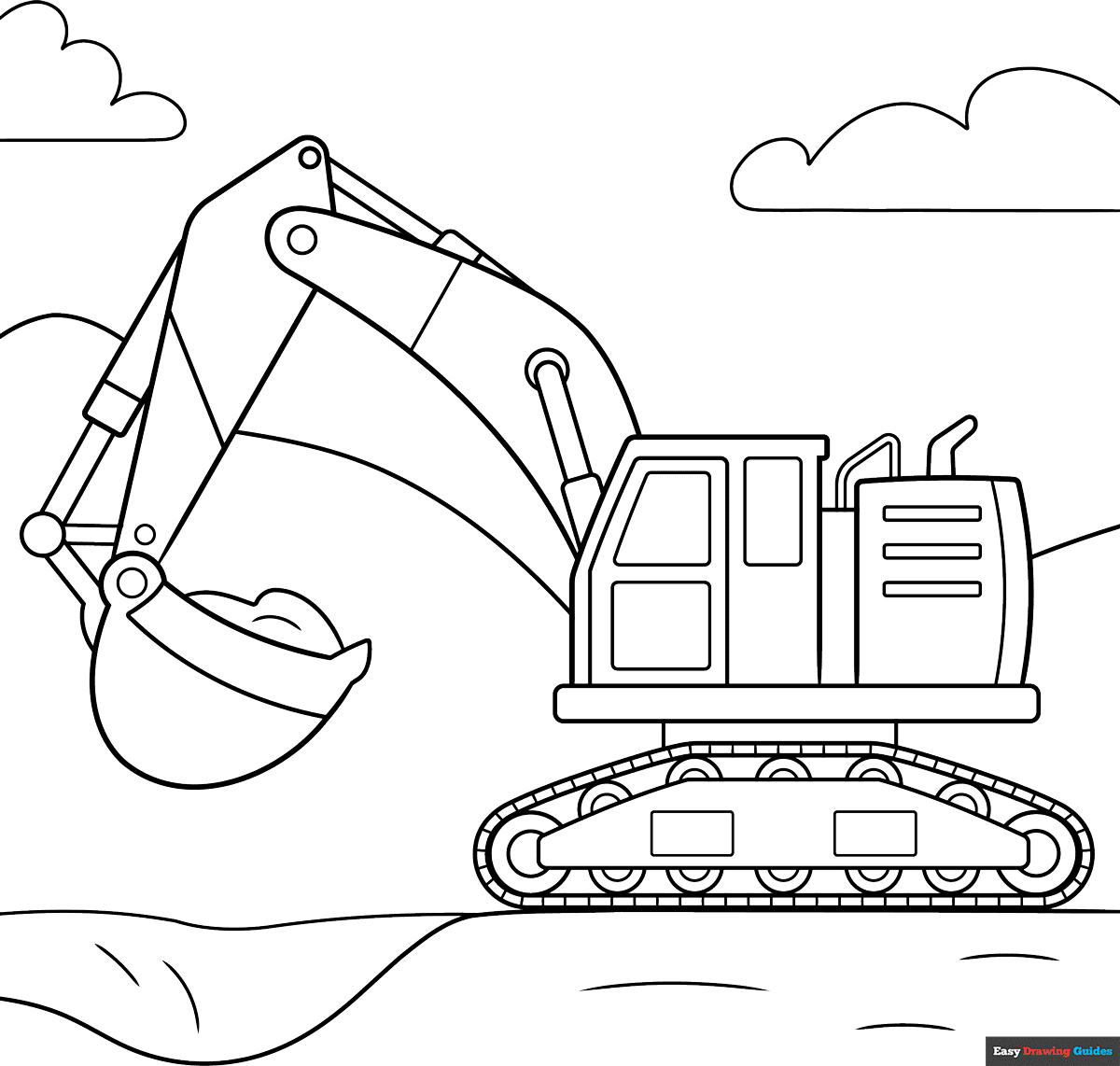 Free printable Excavator coloring page