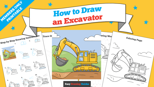 How to Draw an Excavator Printable Thumbnail