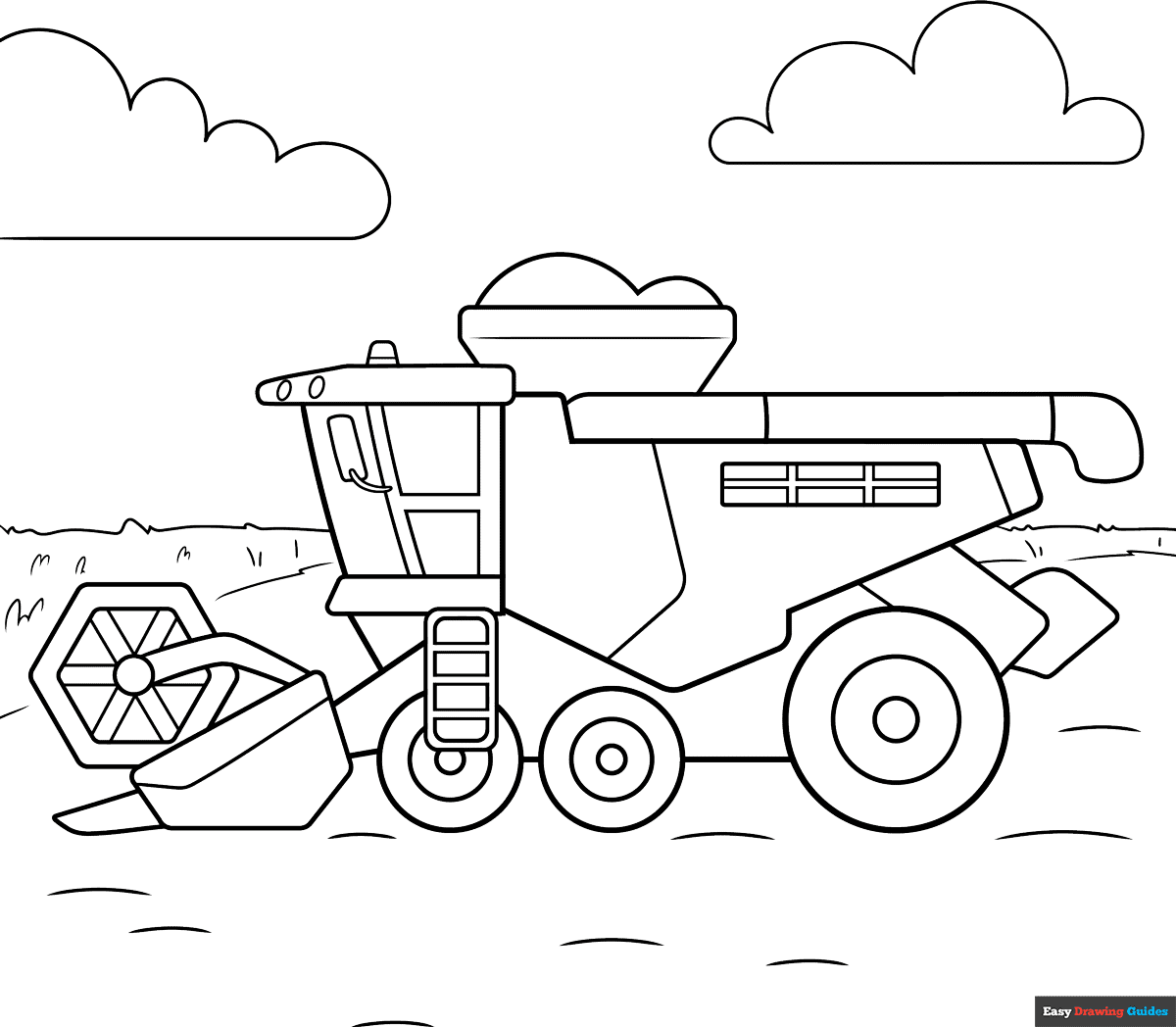 Free printable Combine Harvester coloring page