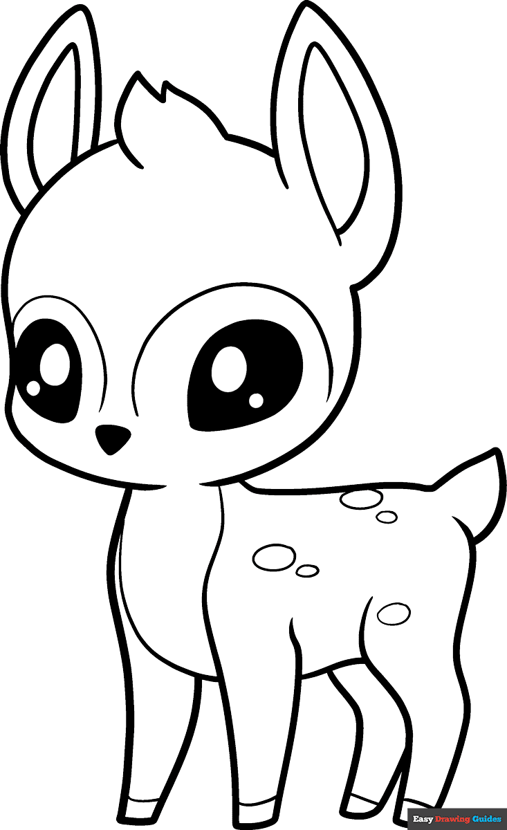 Free printable cute deer coloring page