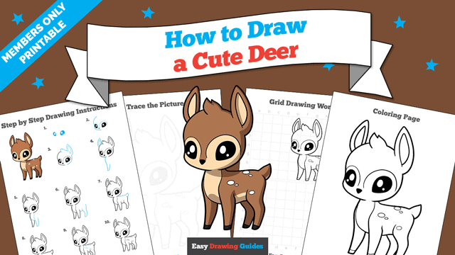 How to Draw a Cute Deer Printable Thumbnail