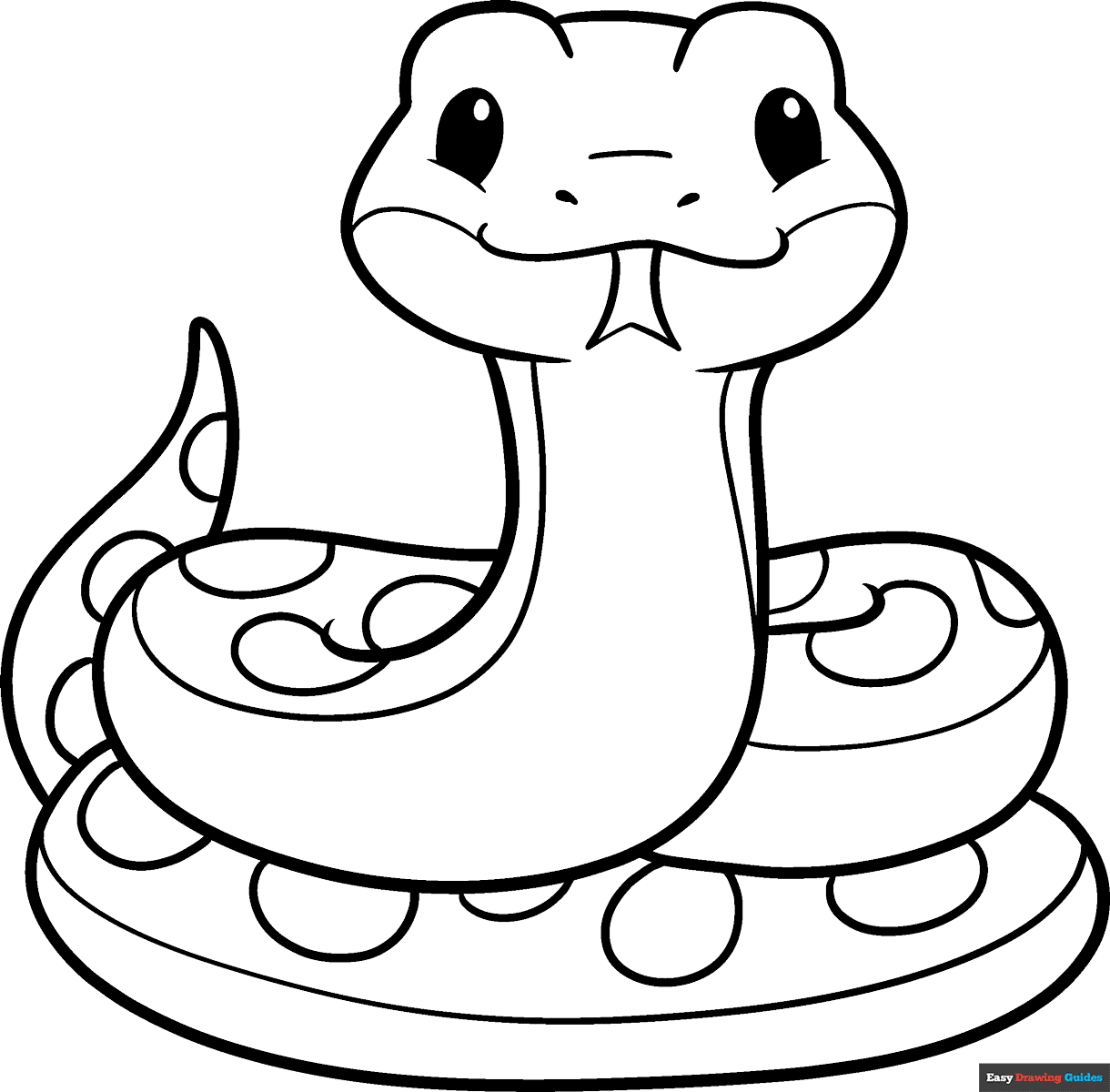 Free printable cute snake coloring page
